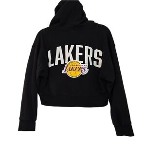 😀 Women's LAKERS Crop Zip‎ Up Hoodie - Large - NBA
